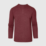 Heather Burgundy Classic Long Sleeve Henley