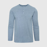 Heather Indigo Classic Long Sleeve Henley