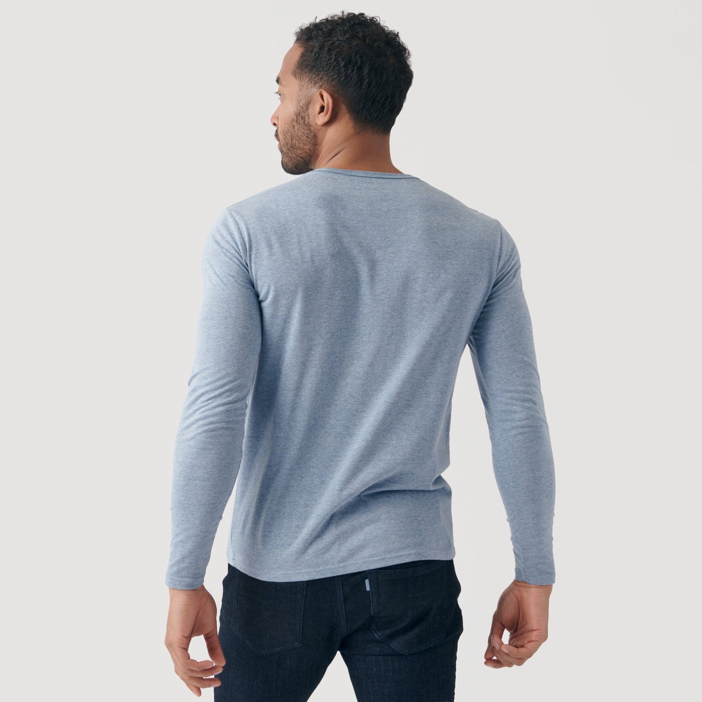 Heather Indigo Classic Long Sleeve Henley