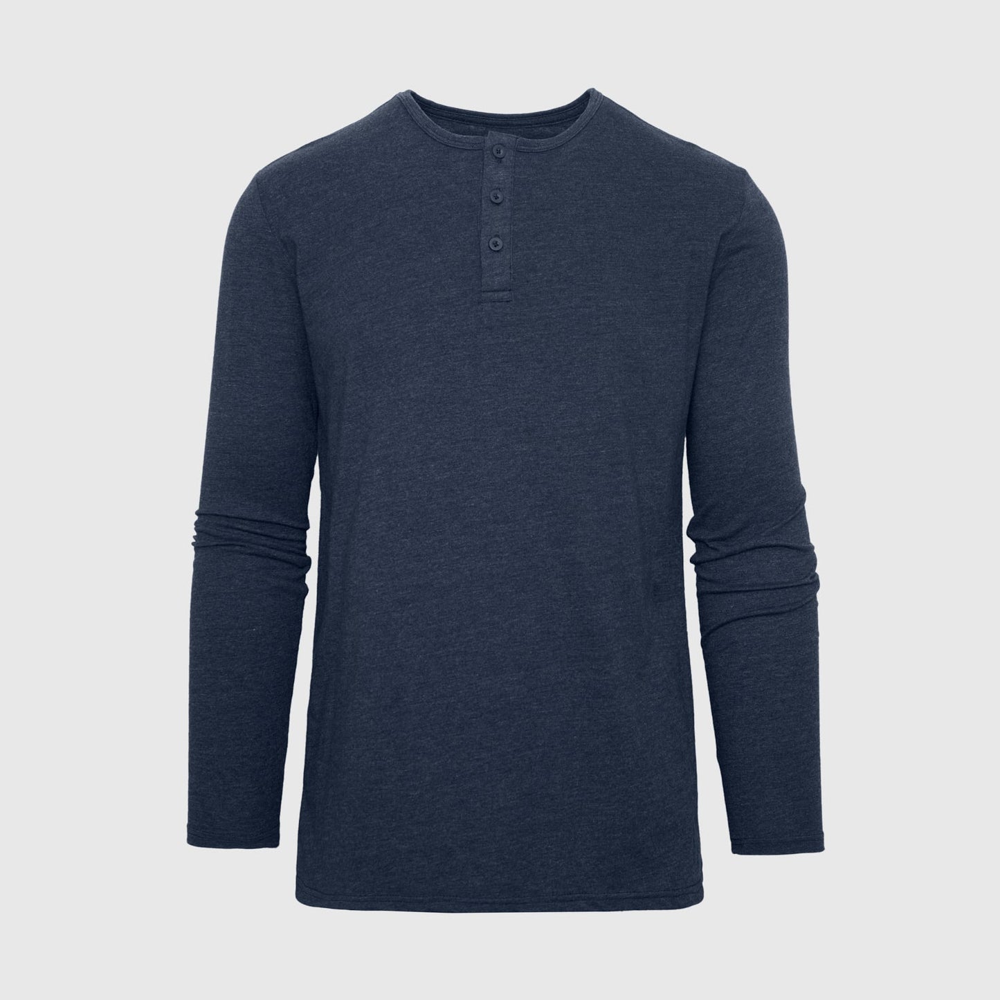 Heather Navy Classic Long Sleeve Henley