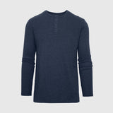 Heather Navy Classic Long Sleeve Henley