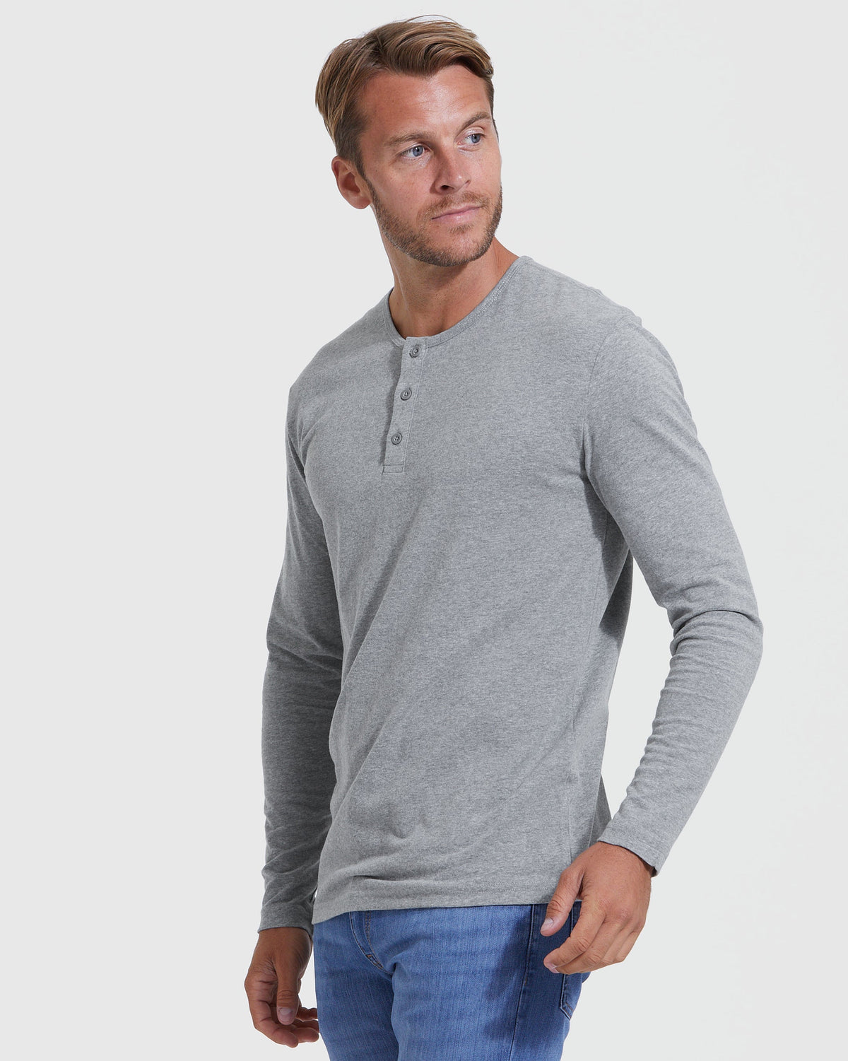 Heather Gray Classic Long Sleeve Henley