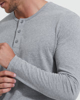Heather Gray Classic Long Sleeve Henley