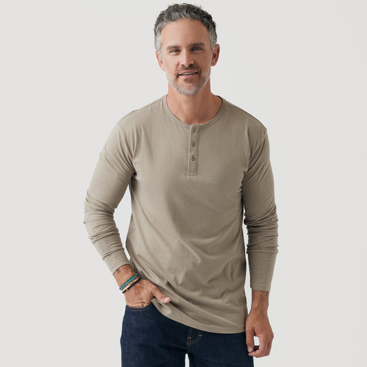 Military Beige Classic Long Sleeve Henley