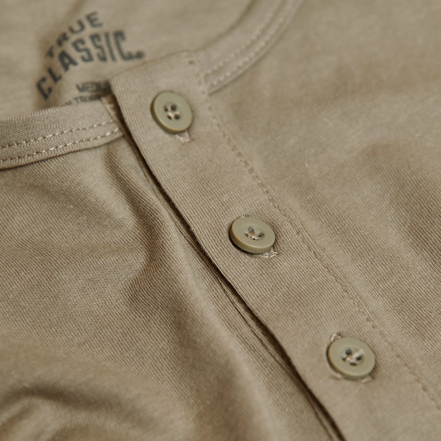 Military Beige Classic Long Sleeve Henley