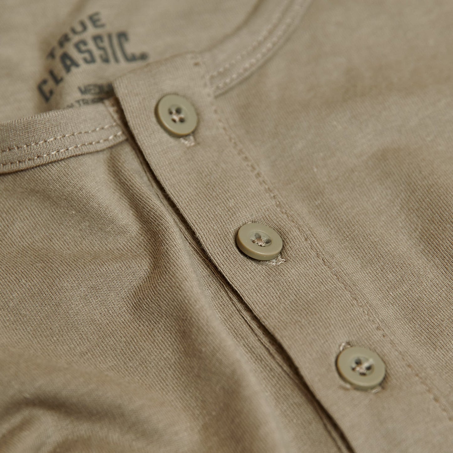 Military Beige Classic Long Sleeve Henley