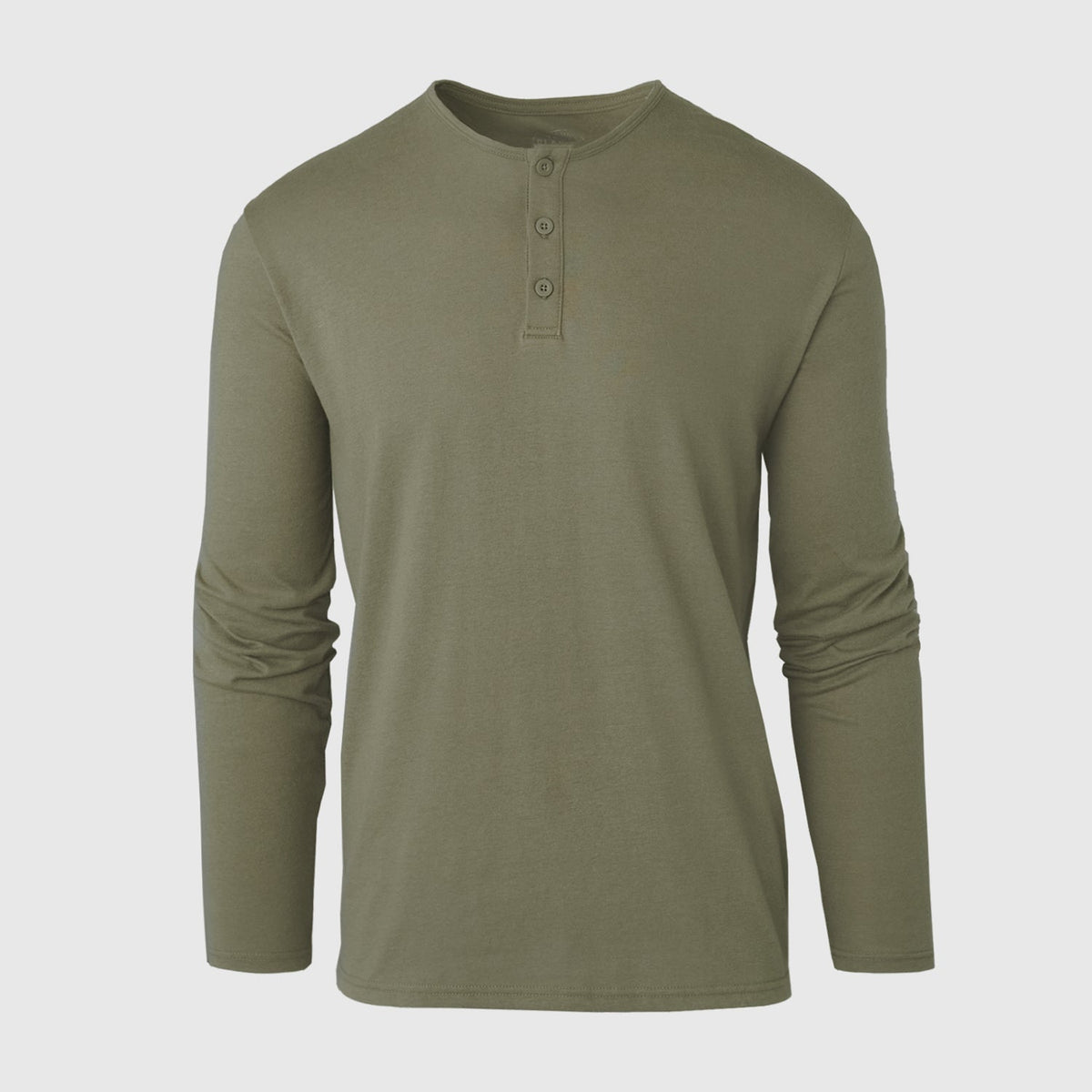 Military Green Classic Long Sleeve Henley