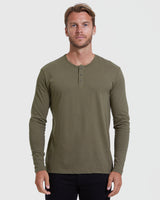 Military Green Classic Long Sleeve Henley