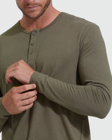 Military Green Classic Long Sleeve Henley