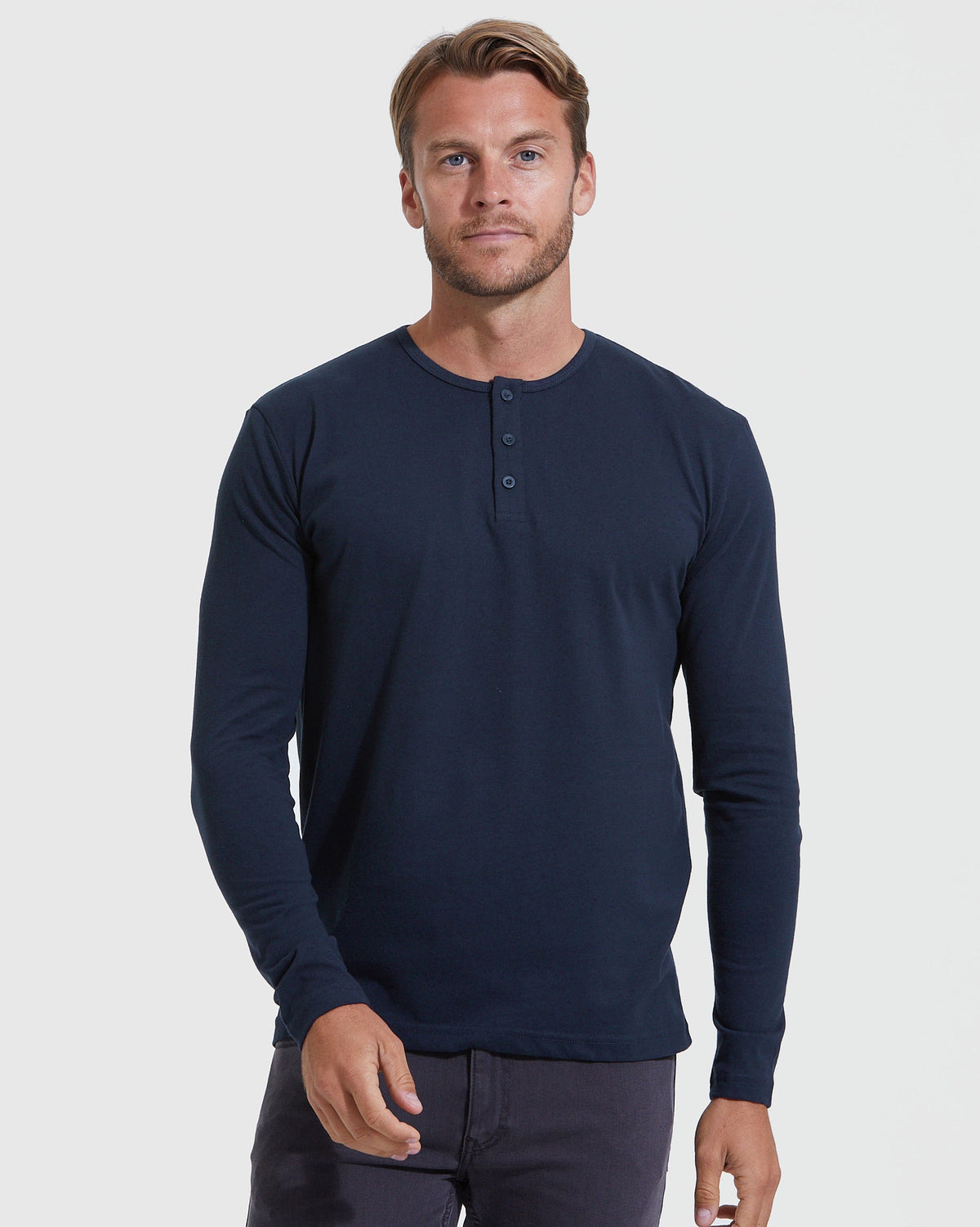 Navy Classic Long Sleeve Henley