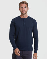 Navy Classic Long Sleeve Henley