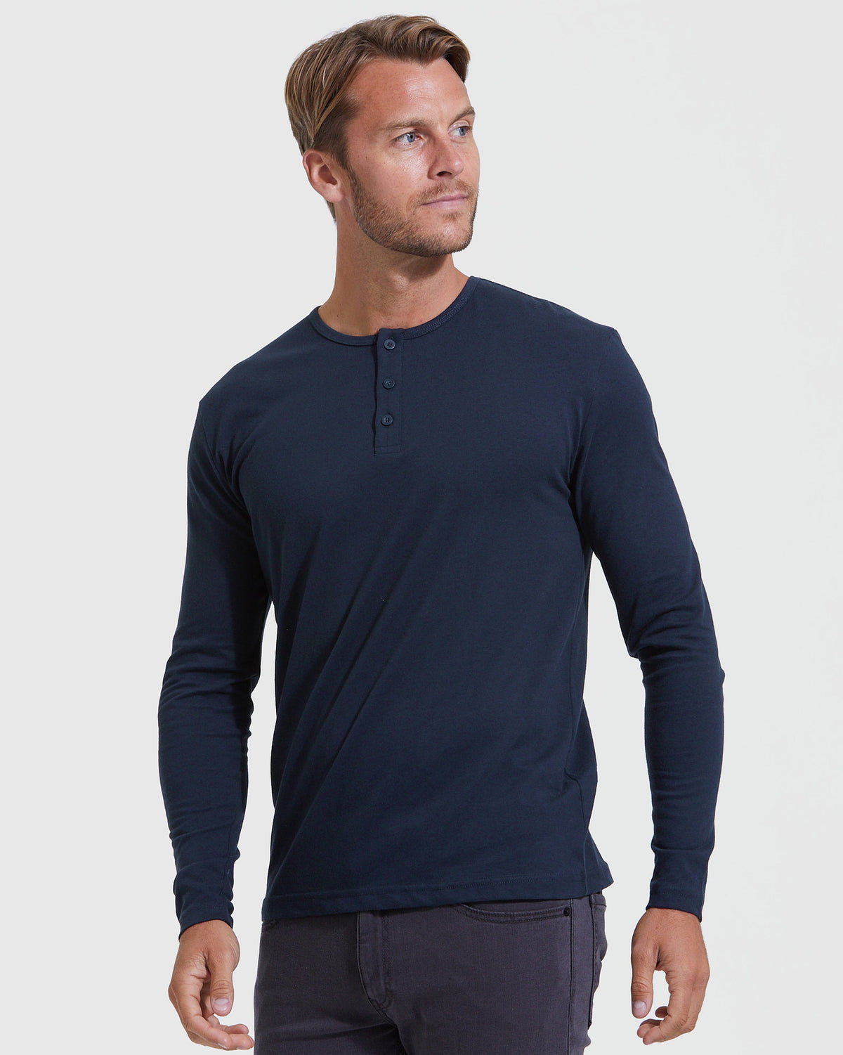 Navy Classic Long Sleeve Henley