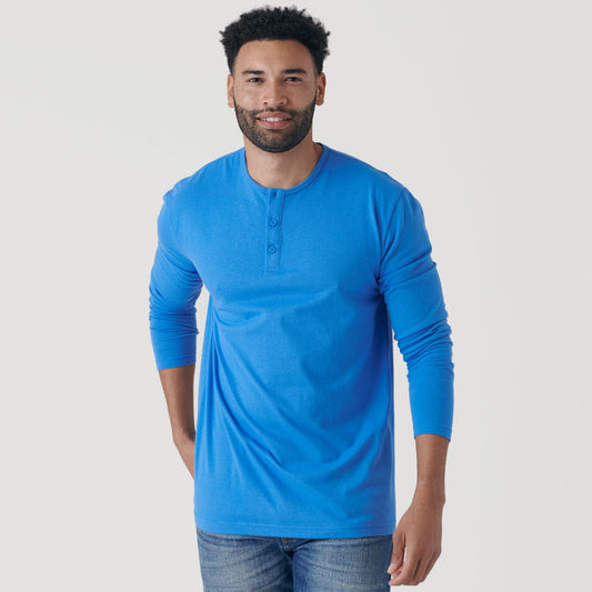 Periwinkle Blue Classic Long Sleeve Henley