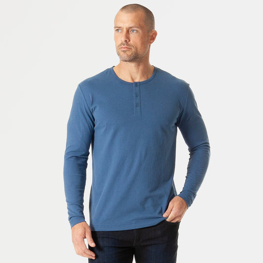 Stone Blue Classic Long Sleeve Henley
