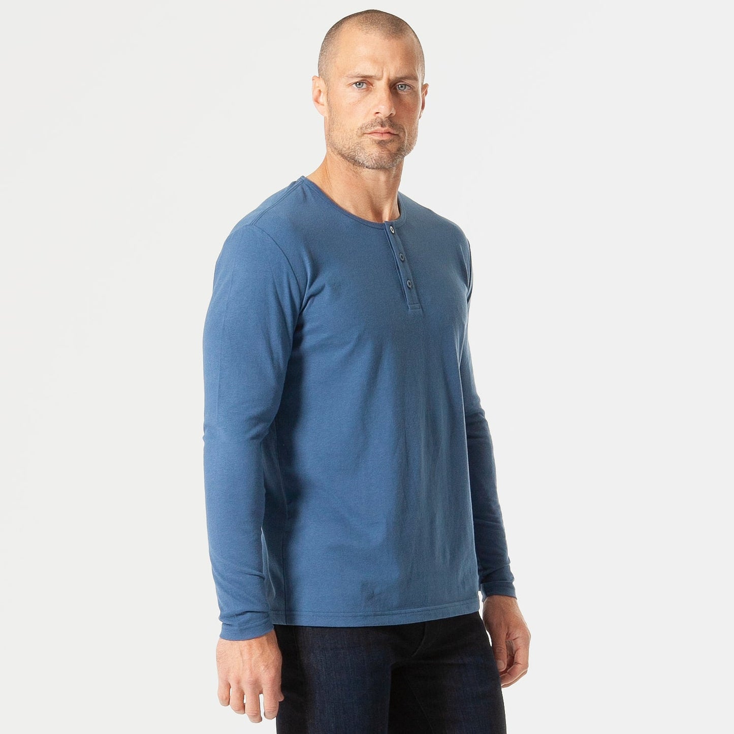 Stone Blue Classic Long Sleeve Henley