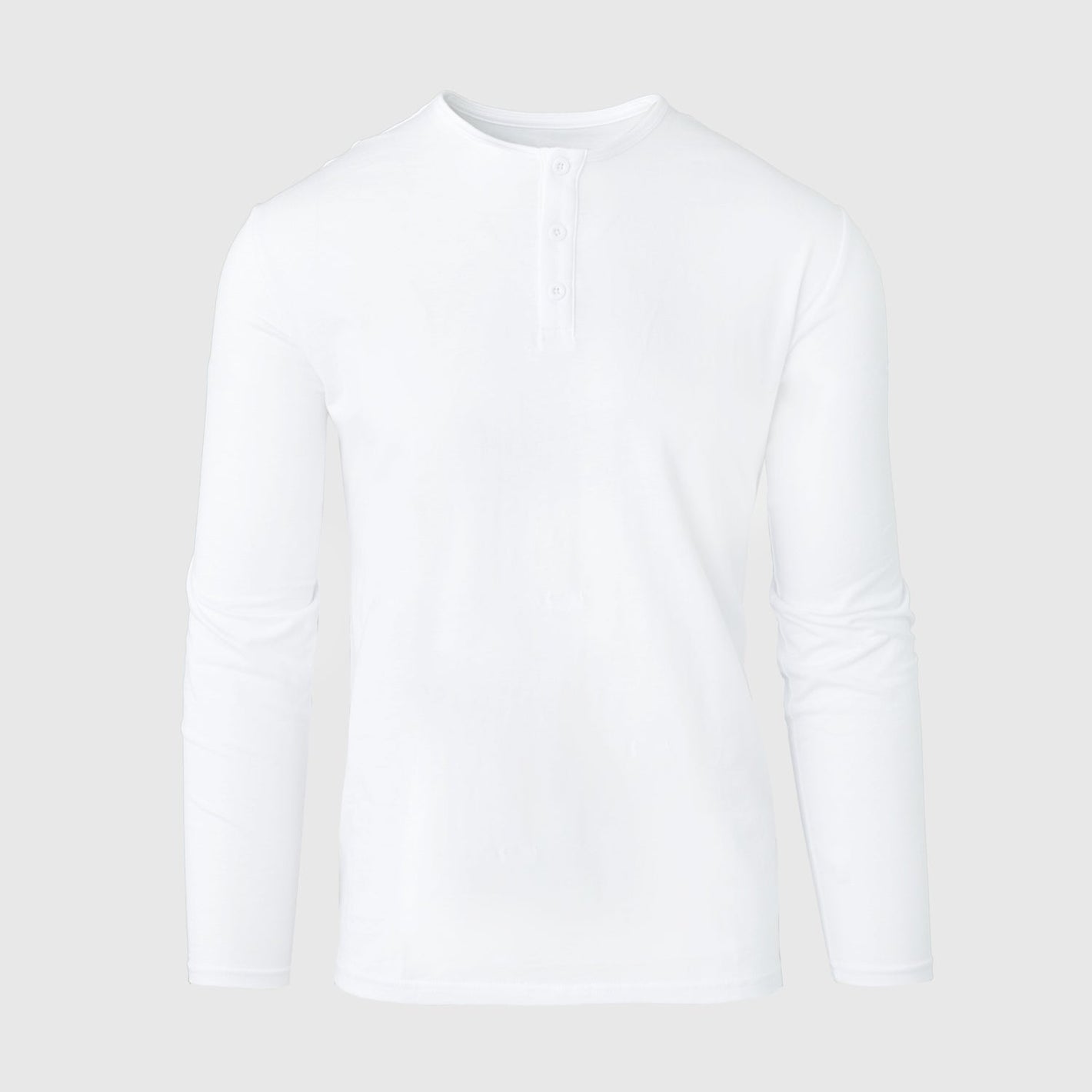White Classic Long Sleeve Henley