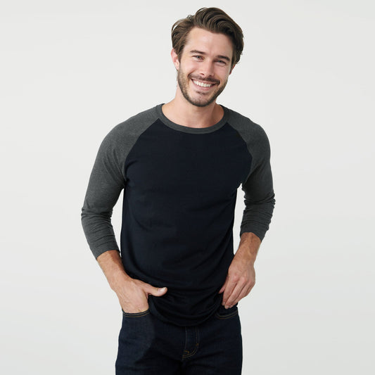 Black/Charcoal Heather Baseball Raglan