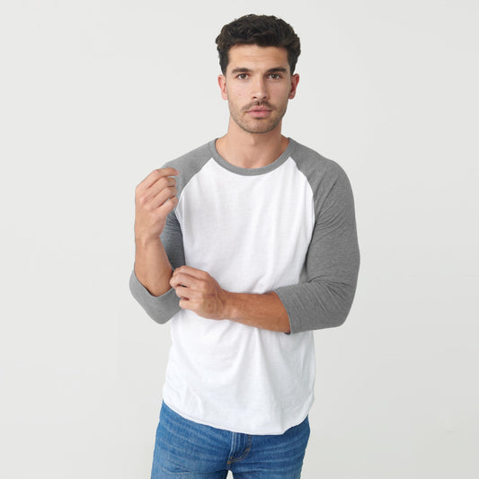 White/Heather Gray Baseball Raglan