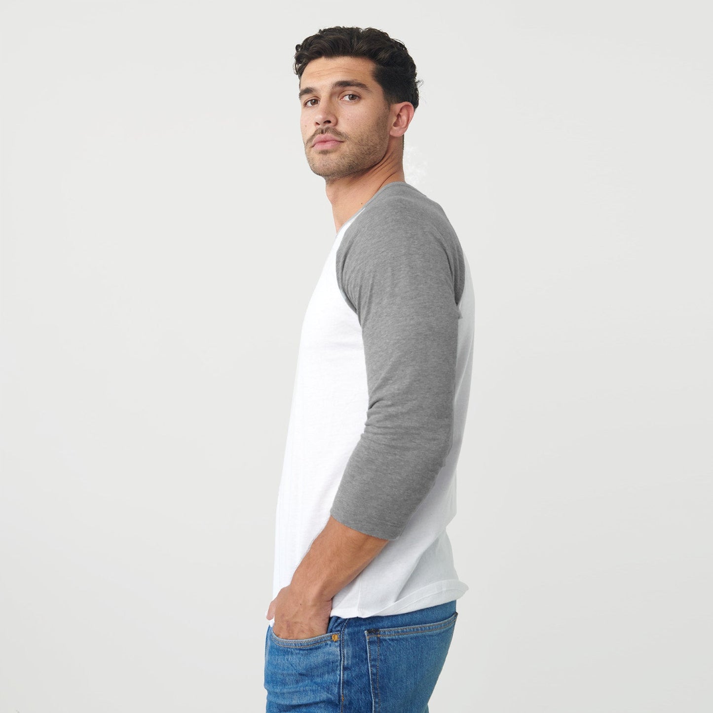 White/Heather Gray Baseball Raglan