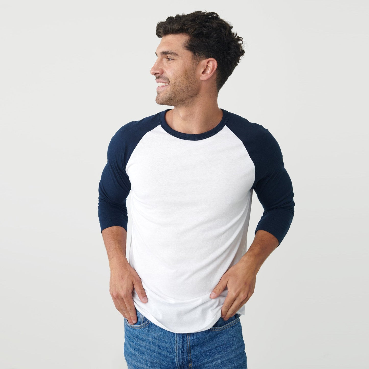 White/Navy Baseball Raglan