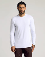 White Waffle Long Sleeve Crew Neck