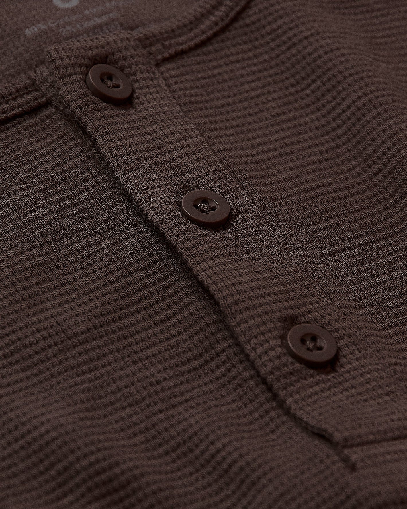Dark Oak Waffle Long Sleeve Henley