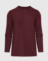 Mahogany Waffle Long Sleeve Henley