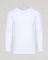 White Waffle Long Sleeve Henley