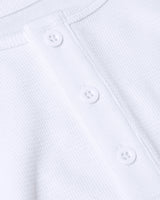 White Waffle Long Sleeve Henley