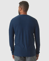 Deep Sea Blue Heather Active Long Sleeve Crew T-Shirt