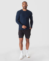 Dark Heather Cadet Active Long Sleeve Crew T-Shirt
