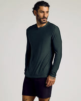 Dark Heather Forest Active Long Sleeve Crew T-Shirt