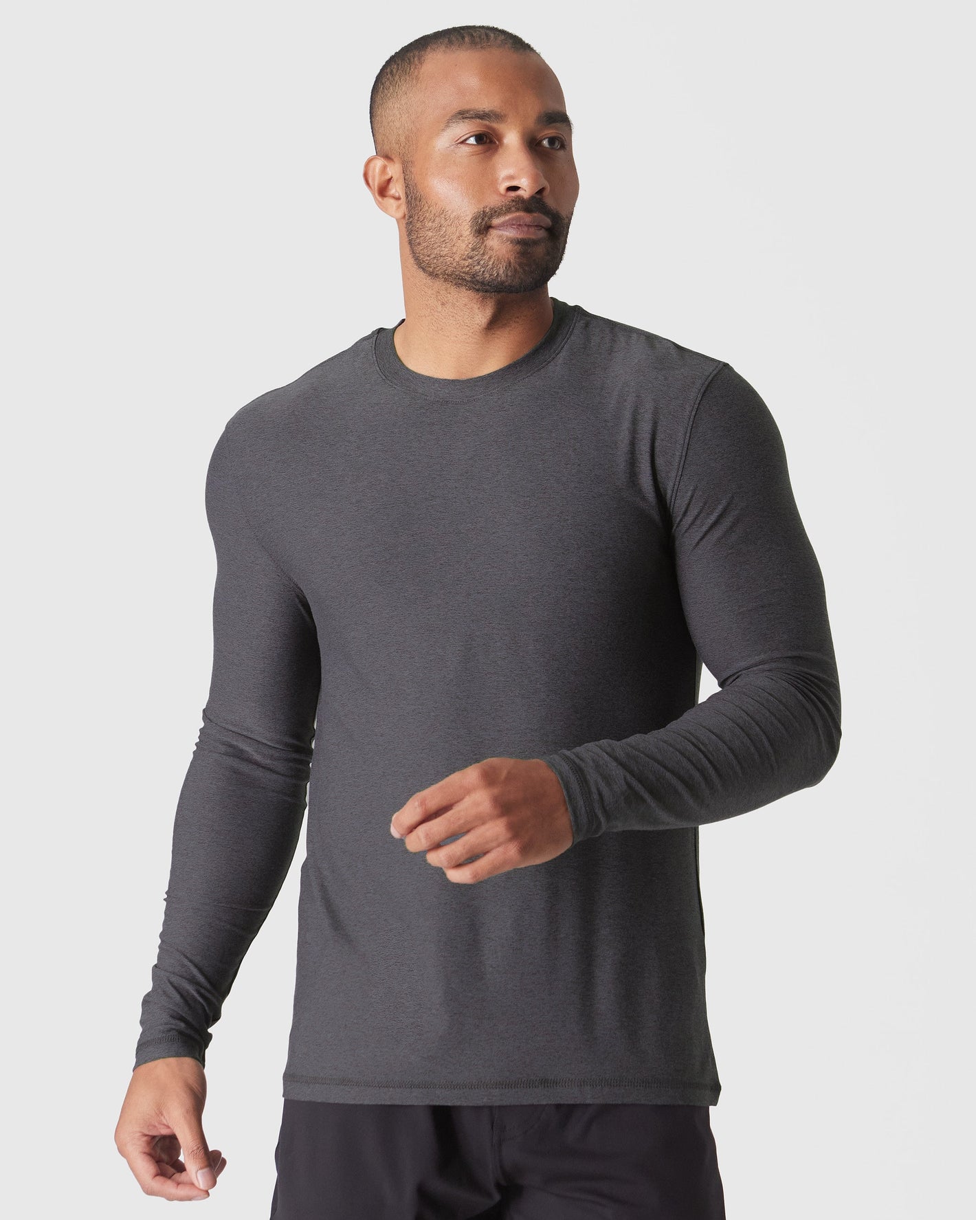 Dark Heather Tempest Active Long Sleeve Crew T-Shirt
