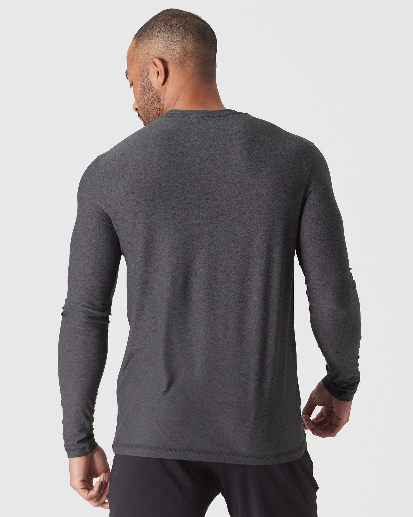 Dark Heather Tempest Active Long Sleeve Crew T-Shirt