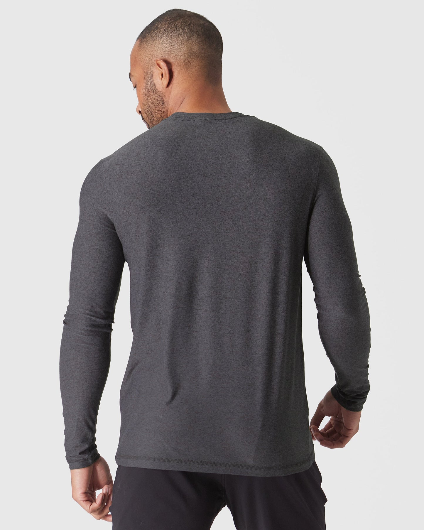 Dark Heather Tempest Active Long Sleeve Crew T-Shirt