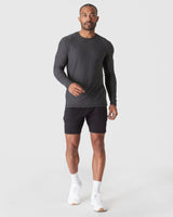 Dark Heather Tempest Active Long Sleeve Crew T-Shirt