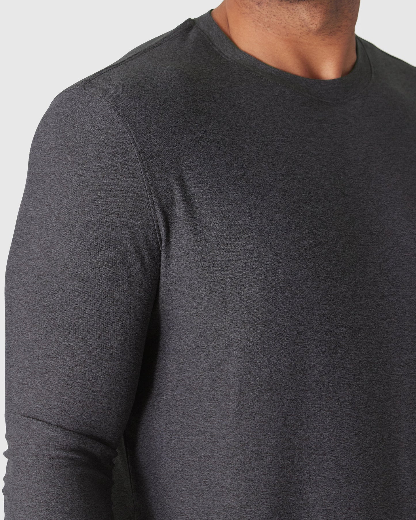 Dark Heather Tempest Active Long Sleeve Crew T-Shirt