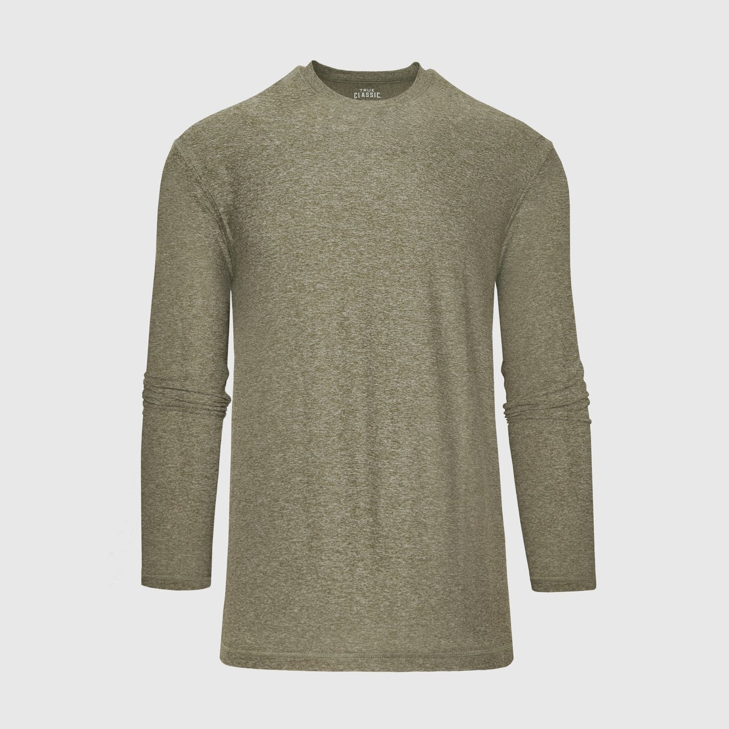 Heather Military Green Active Long Sleeve Crew T-Shirt