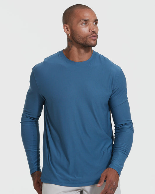 Stone Blue Active Long Sleeve Crew T-Shirt