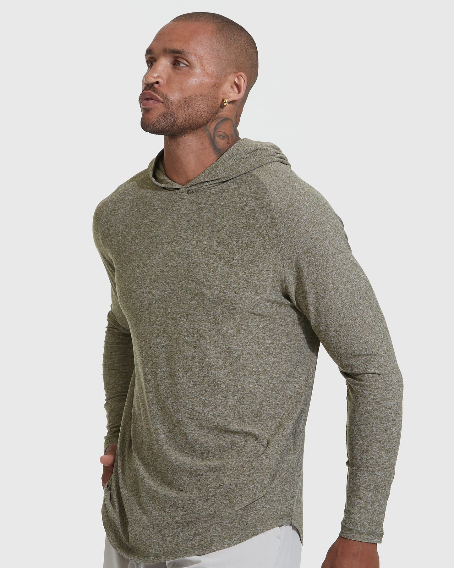 Heather Military Green Active Hoodie