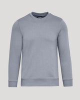 Dusty Blue Fleece French Terry Pullover Crew Neck