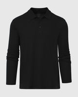 Black Classic Long Sleeve Polo