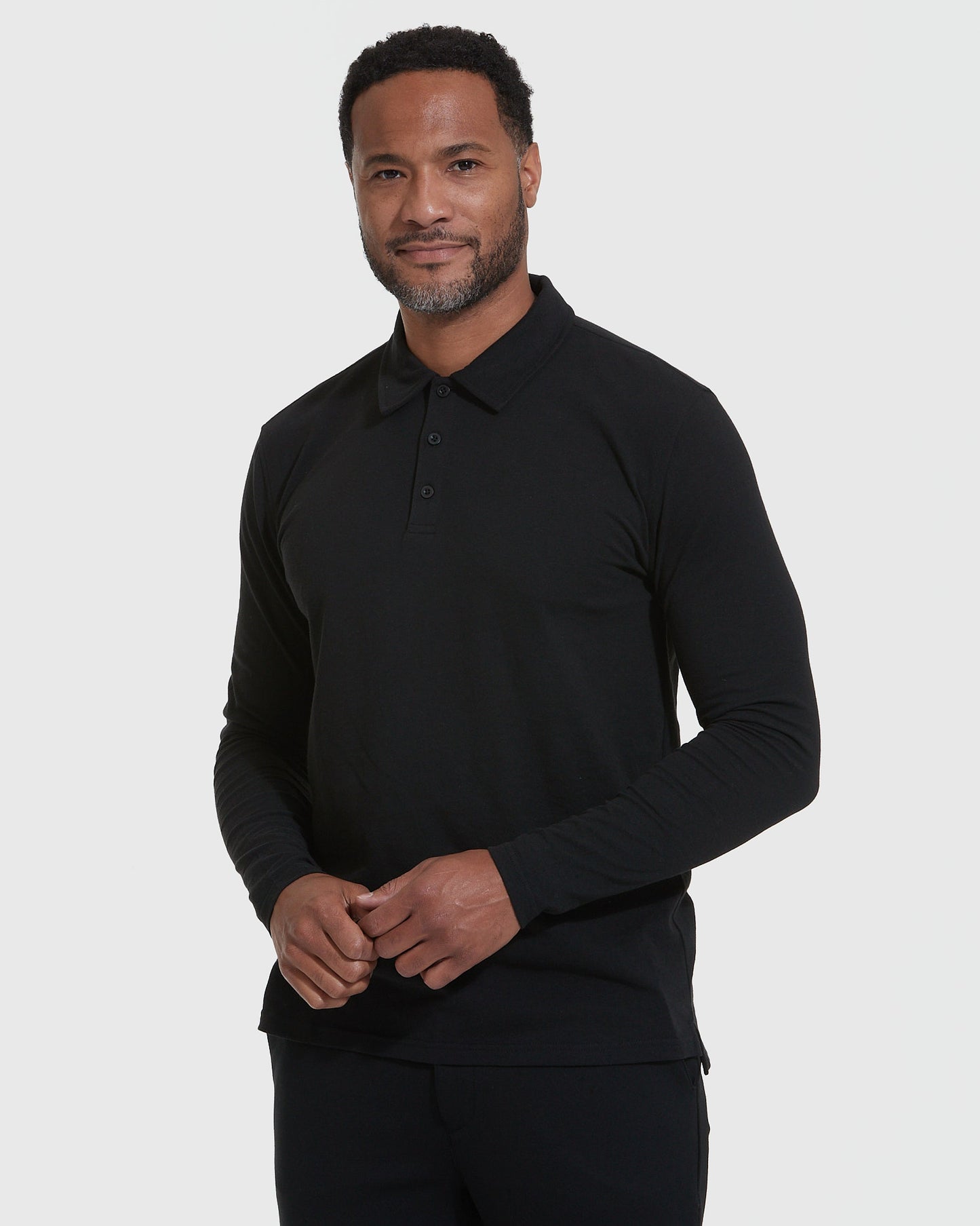 Black Classic Long Sleeve Polo