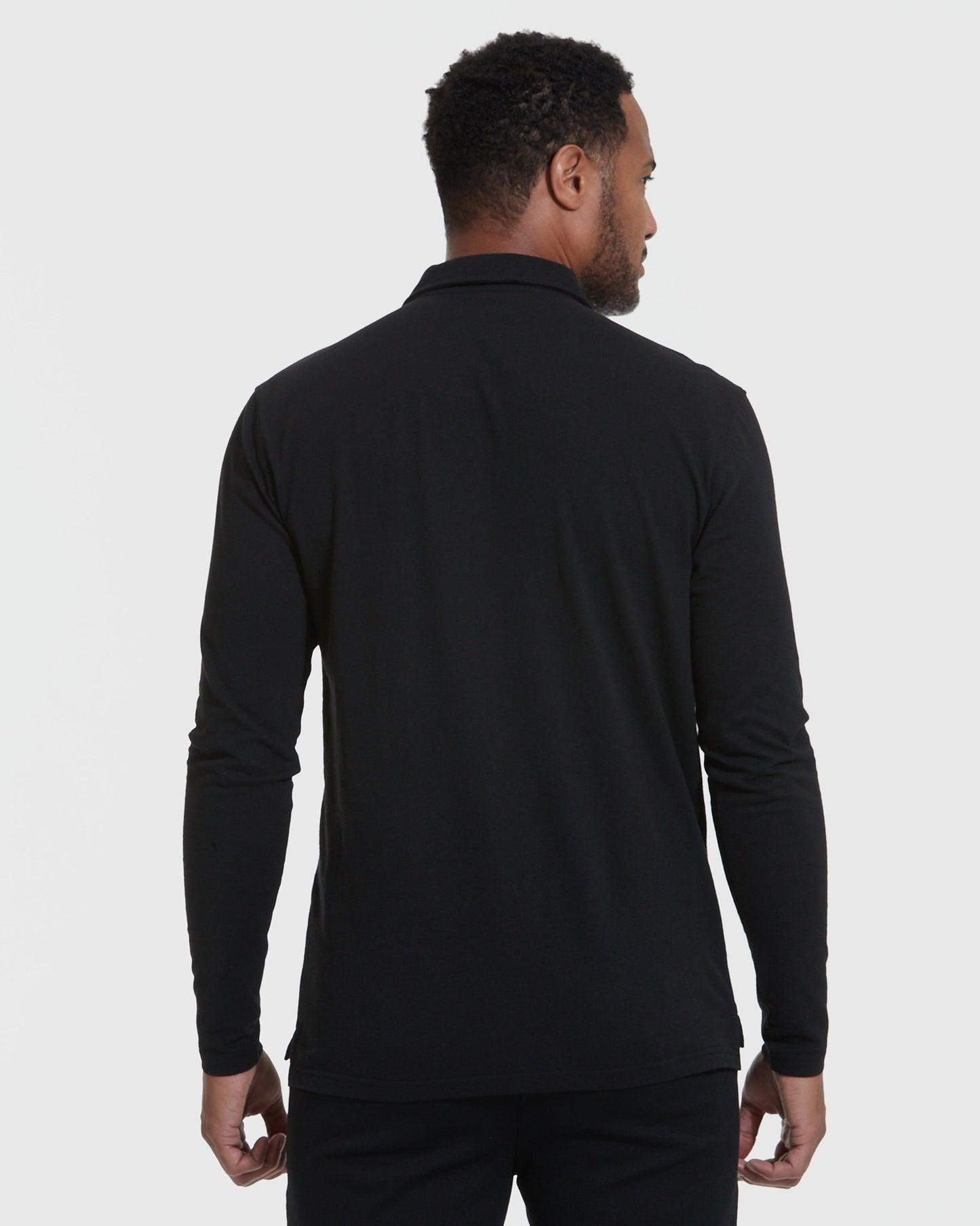 Black Classic Long Sleeve Polo