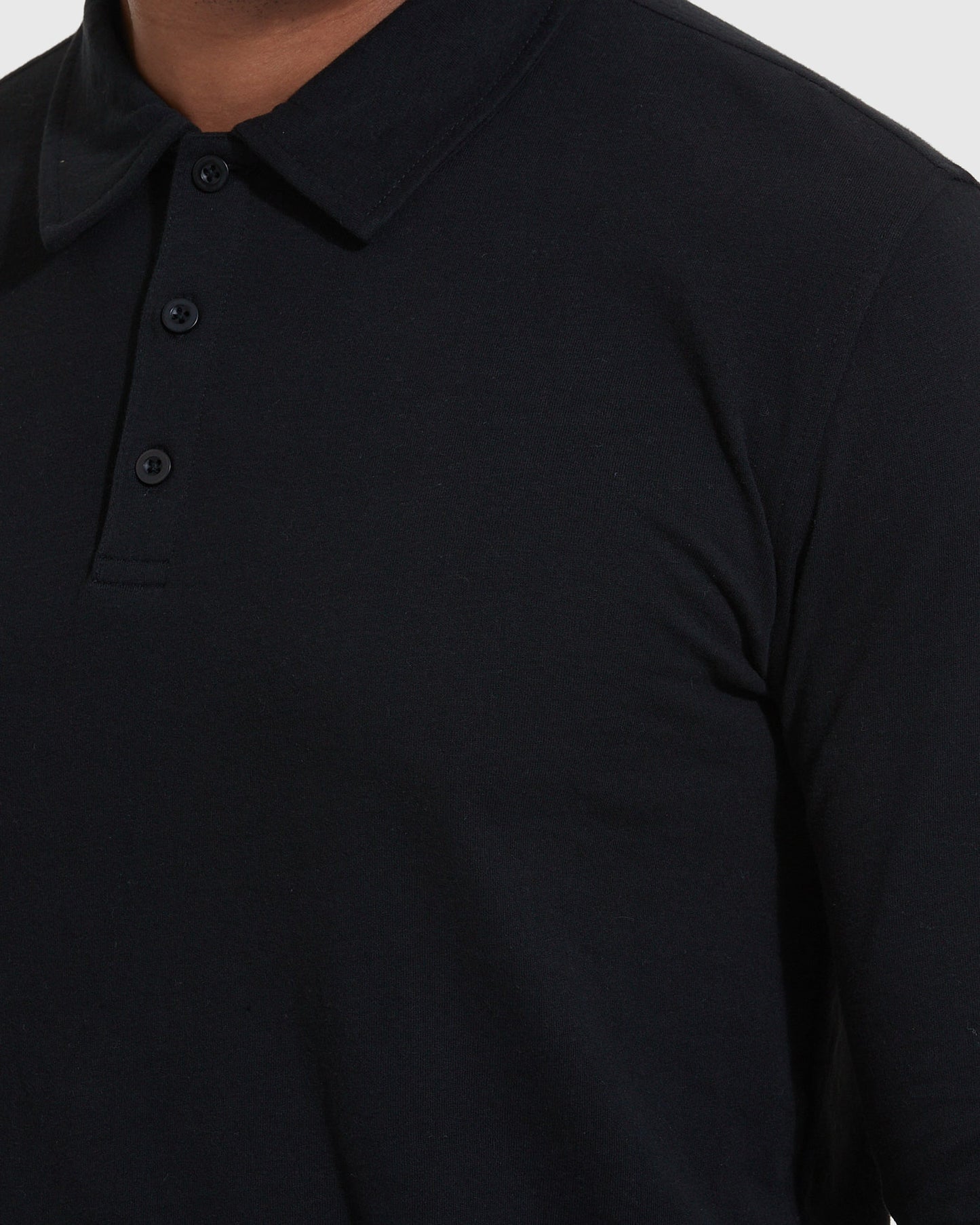 Black Classic Long Sleeve Polo