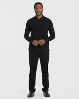 Black Classic Long Sleeve Polo