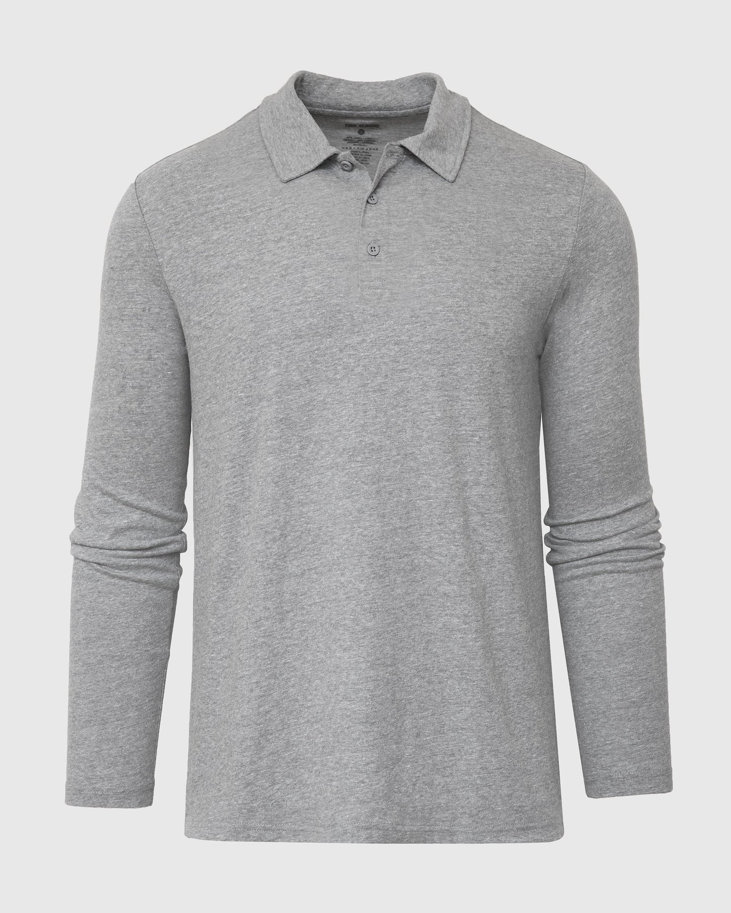 Heather Gray Classic Long Sleeve Polo