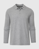 Heather Gray Classic Long Sleeve Polo