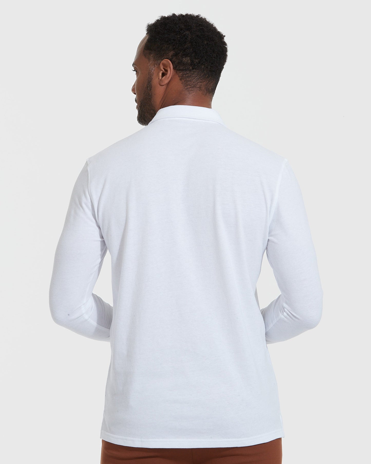 White Classic Long Sleeve Polo