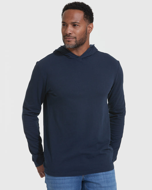 Navy Hooded Long Sleeve T-Shirt